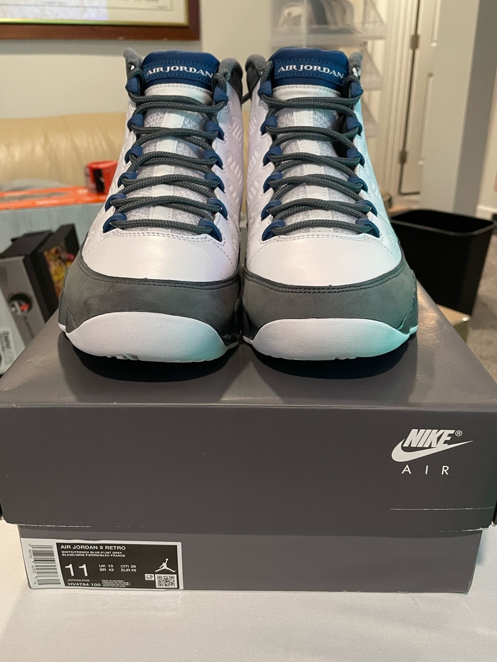 Brand New Jordan Air Retro 9 Flint Grey French Blue (2026) Size 11 DS With Box 🔥